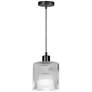 1_Nadine 7" Wide Matte Black Finish Pendant w/ Clear Shade