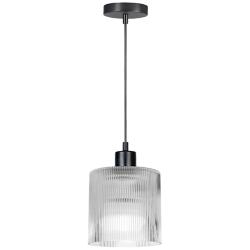 Nadine 7" Wide Matte Black Finish Pendant w/ Clear Shade