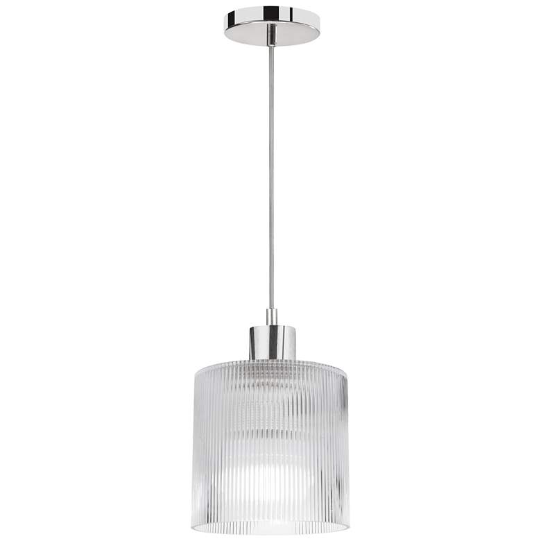 Image 1 Nadine 7" Wide Polished Chrome Finish Pendant w/ Clear Shade