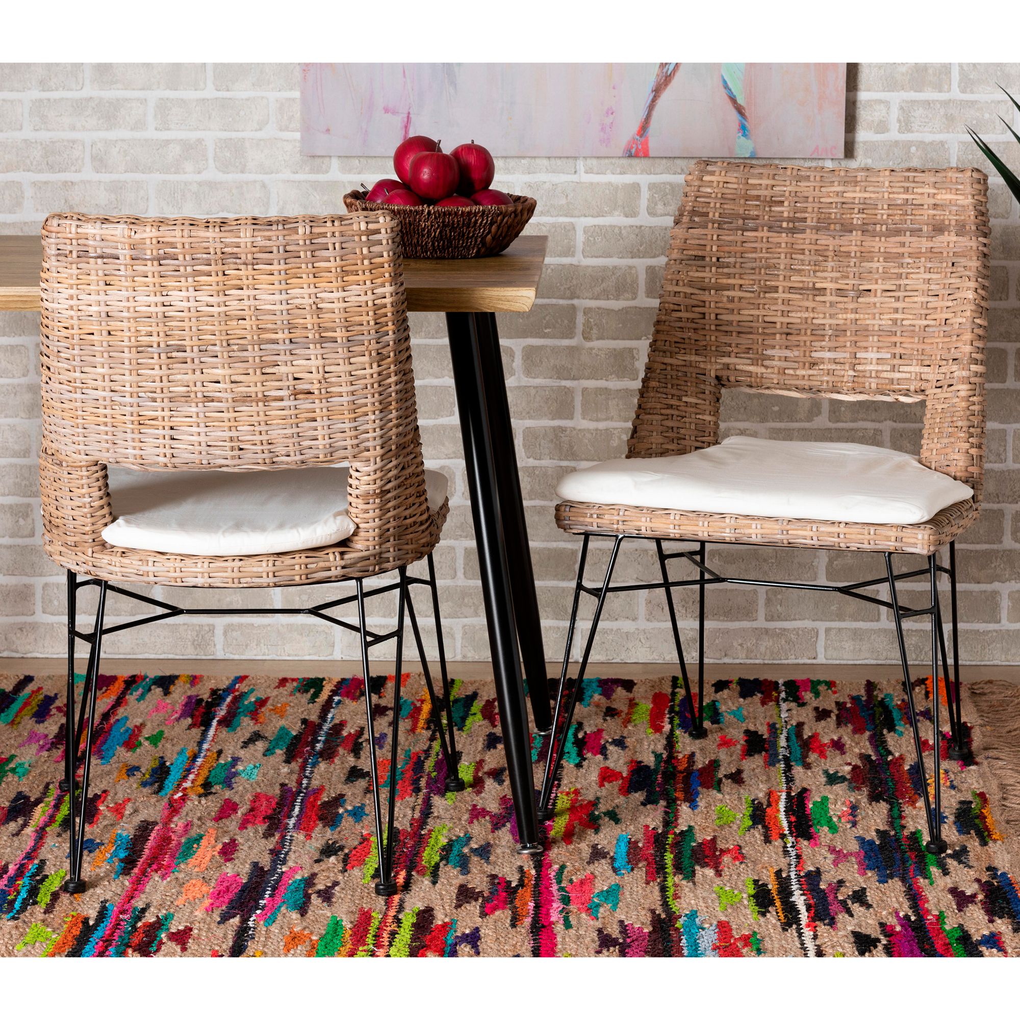 Rattan dining chair cheap set