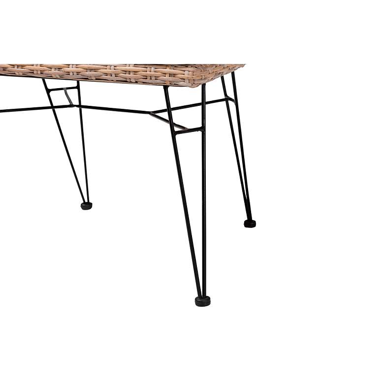 Image 4 Nafaro Gray-Washed Natural Rattan Dining Chairs Set of 2 more views