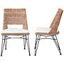 7_Nafaro Gray-Washed Natural Rattan Dining Chairs Set of 2 more views