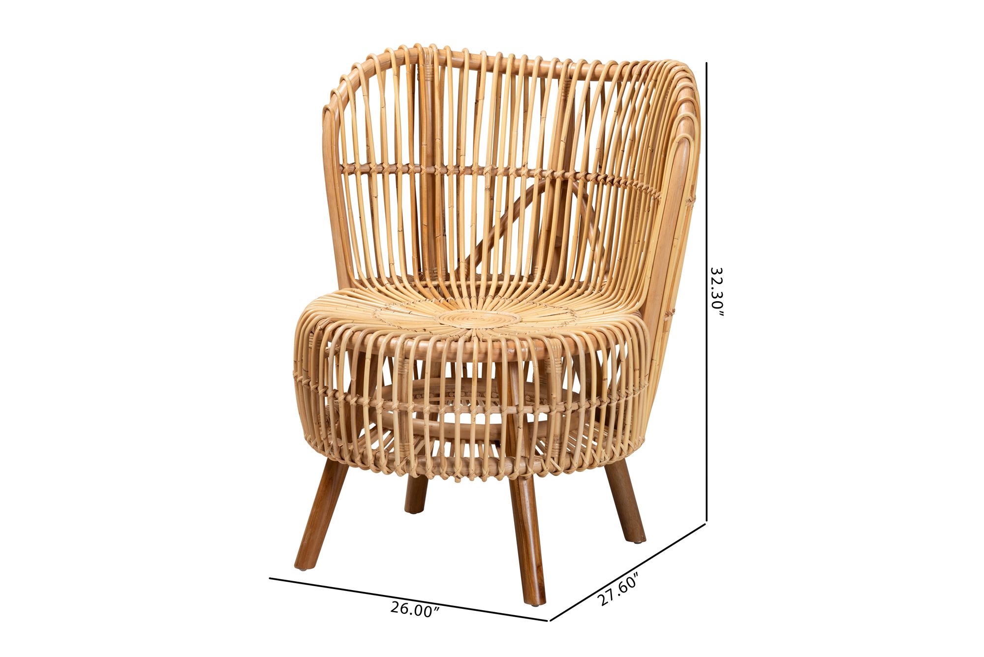 Nagoya Natural Brown Rattan Wide Seat Lounge Chair