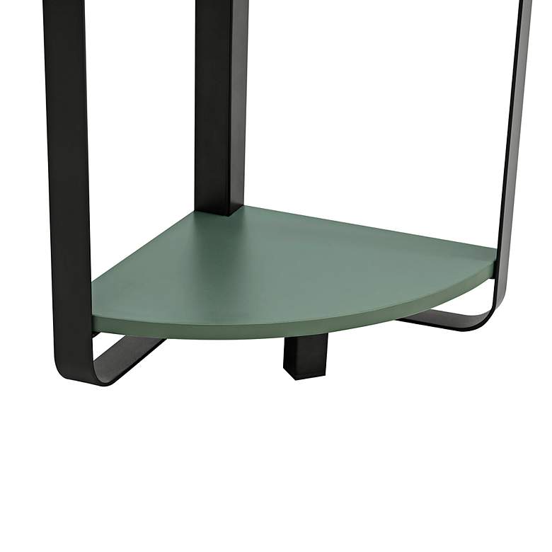 Image 2 Naija 10 1/4" Wide Sage Green 5-Shelf Corner Bookcase more views