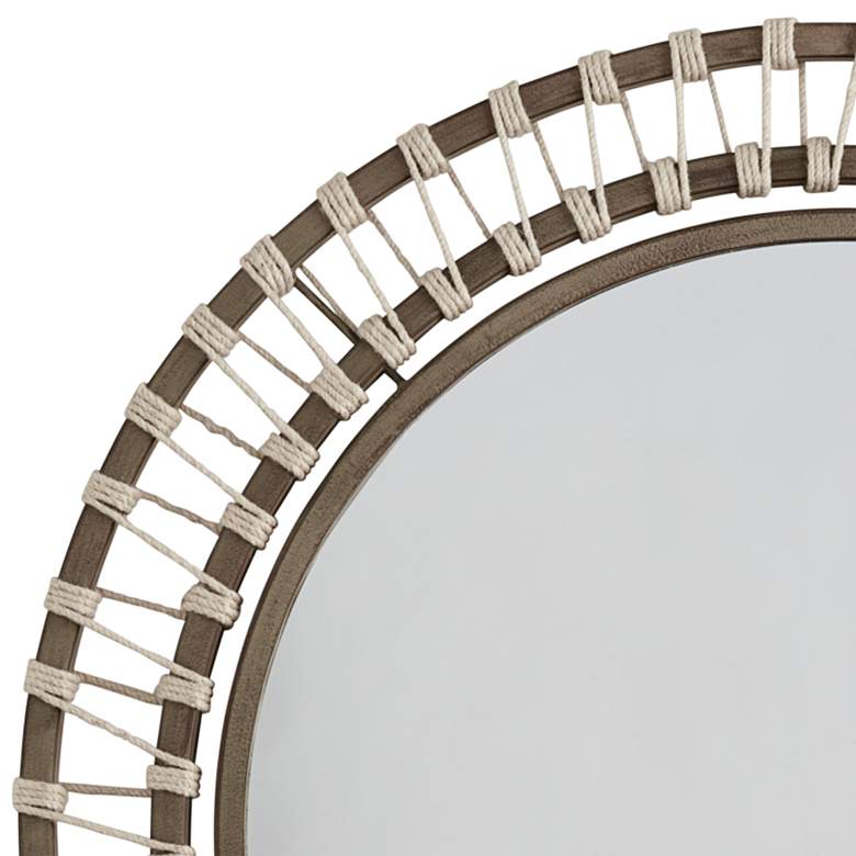 Image 2 Naima Brown-Wash and Natural Jute 34 1/2" Round Wall Mirror more views