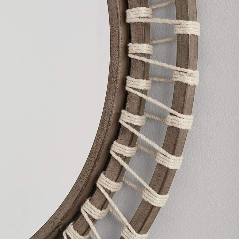 Image 3 Naima Brown-Wash and Natural Jute 34 1/2" Round Wall Mirror more views