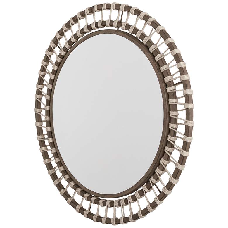 Image 4 Naima Brown-Wash and Natural Jute 34 1/2 inch Round Wall Mirror more views