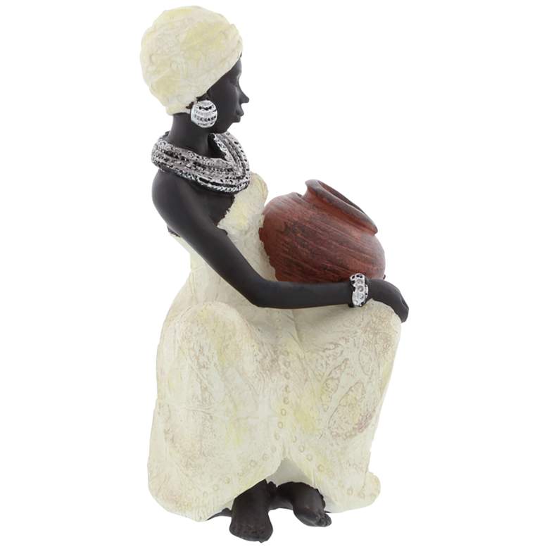 Image 5 Nairobi 10 inch High Cream Sitting African Women Figurine more views