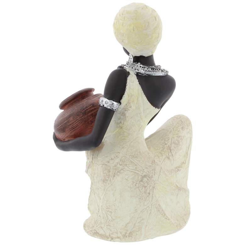 Image 6 Nairobi 10 inch High Cream Sitting African Women Figurine more views