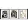 Naive Lines III 20" Wide 3-Piece Framed Giclee Wall Art Set in scene