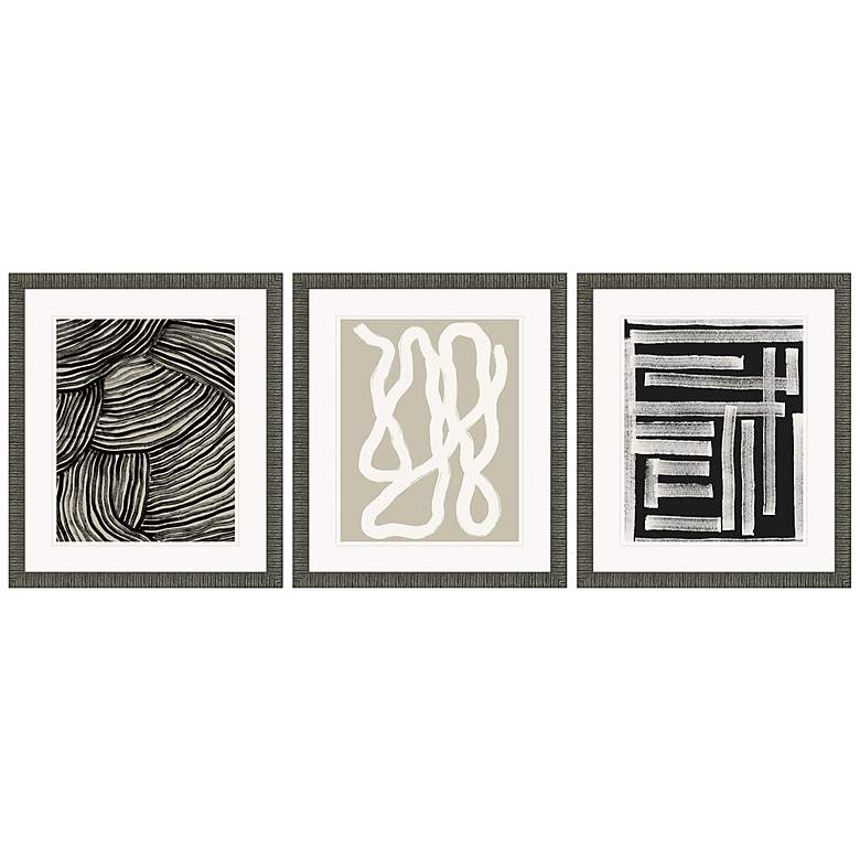Image 2 Naive Lines IV 20" Wide 3-Piece Framed Giclee Wall Art Set