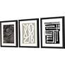 Naive Lines IV 20" Wide 3-Piece Framed Giclee Wall Art Set in scene