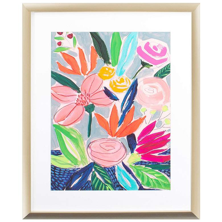 Image 1 Naive Neon Bouquet I 26"W x 32"H Framed Art