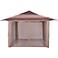 Naj Brown 12-Foot Square Outdoor Pop Up Gazebo with Netting