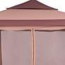 2_Naj Brown 12-Foot Square Outdoor Pop Up Gazebo with Netting more views