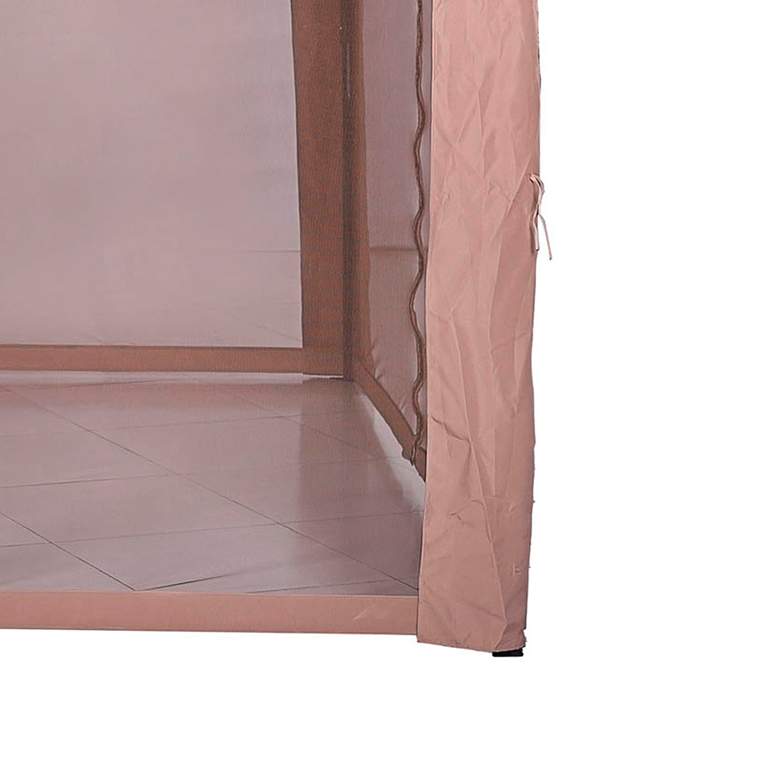 Image 3 Naj Brown 12-Foot Square Outdoor Pop Up Gazebo with Netting more views