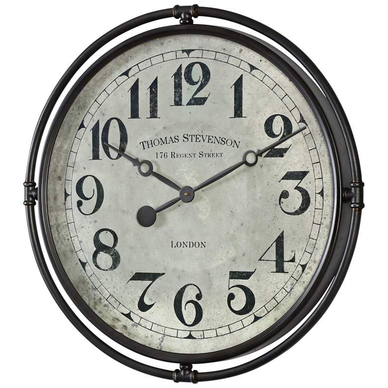 Image 2 Nakul 30 inch Round Rustic Industrial Wall Clock by Uttermost