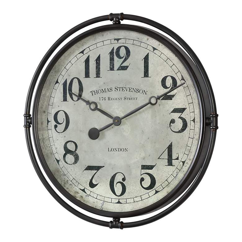 Image 3 Nakul 30" Round Rustic Industrial Wall Clock by Uttermost more views