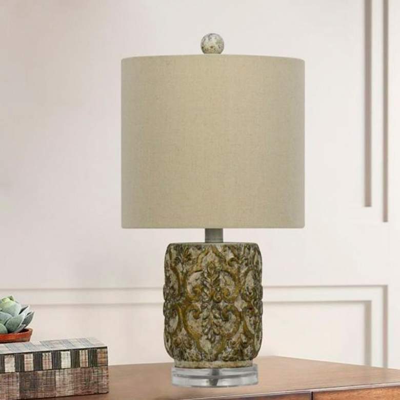 Image 3 Nala 19"H Antique Gold and Cream Accent Table Lamps Set of 2 more views