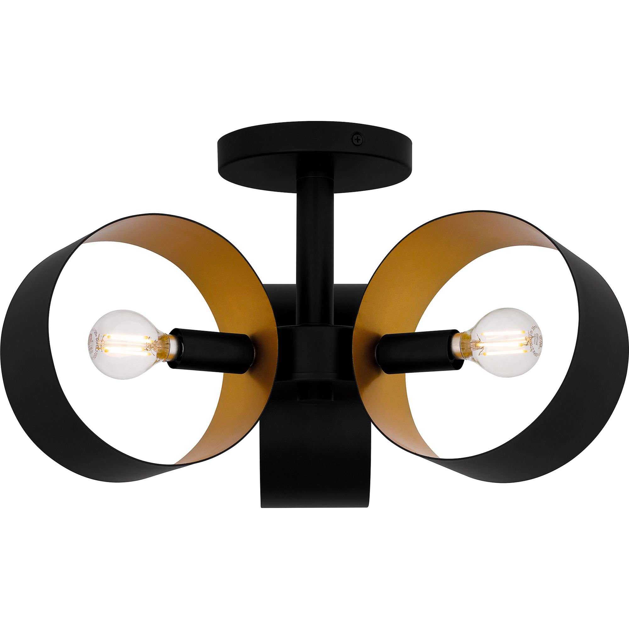 Nala 3-Light Matte Black Semi-Flush Mount