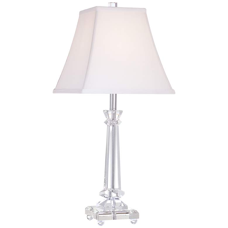 Image 2 Nala Tapered Crystal Column Table Lamp with Tabletop Dimmer