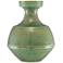 Nallan Antique Brass and Green 13 3/4" High Metal Vase