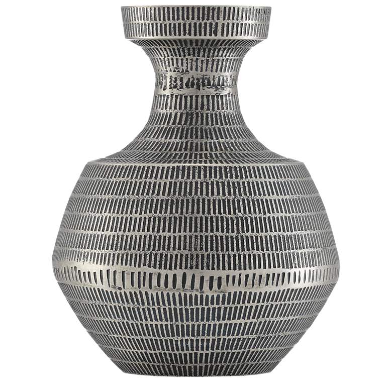 Image 1 Nallan Nickel Antique and Black 10 1/4" High Decorative Vase