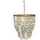 Nalu 28" Wide Brass Chandelier With Cream Wood Beads