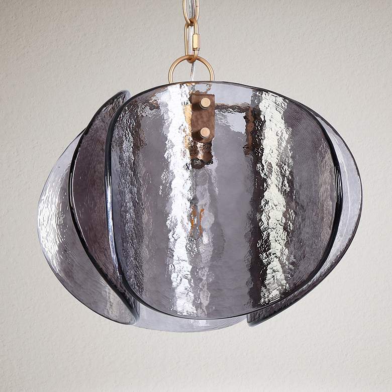 Image 7 Nalyri 11.8" Wide Smoky 1-Light Glass Pendant Light more views