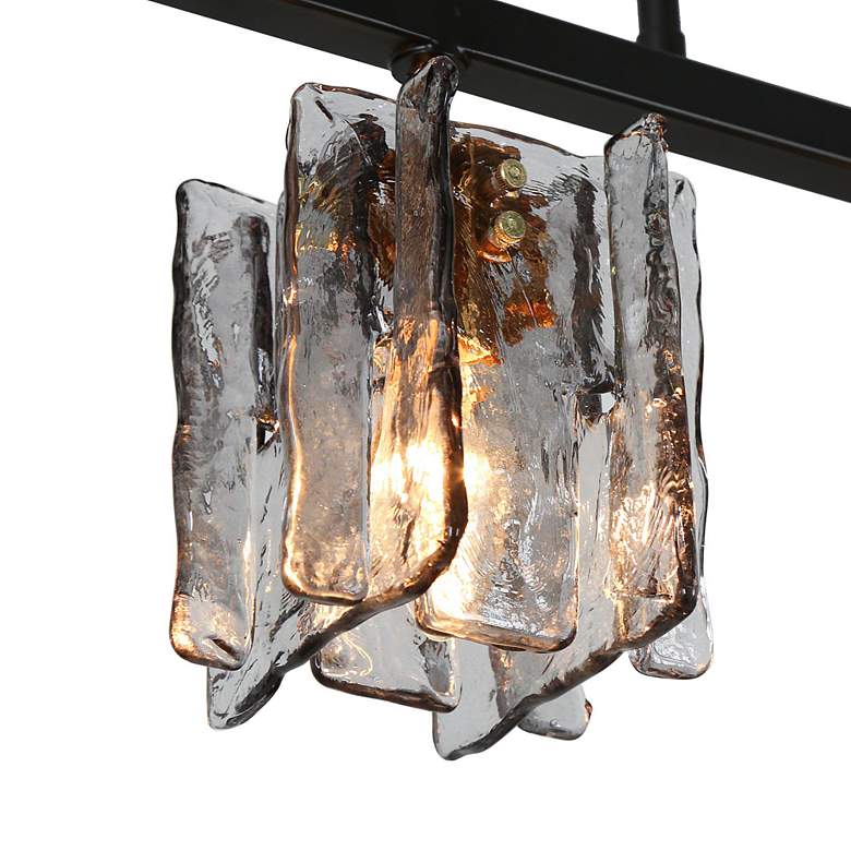 Image 4 Nalyri 24 3/4"W Brass Black 3-Light Island Linear Pendant more views