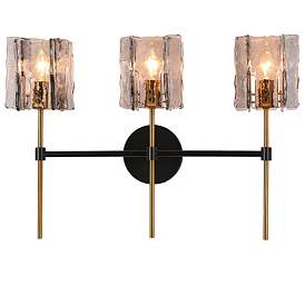 Image1 of Nalyri 3-Light 21.6" Wide Black Brass Bath Light