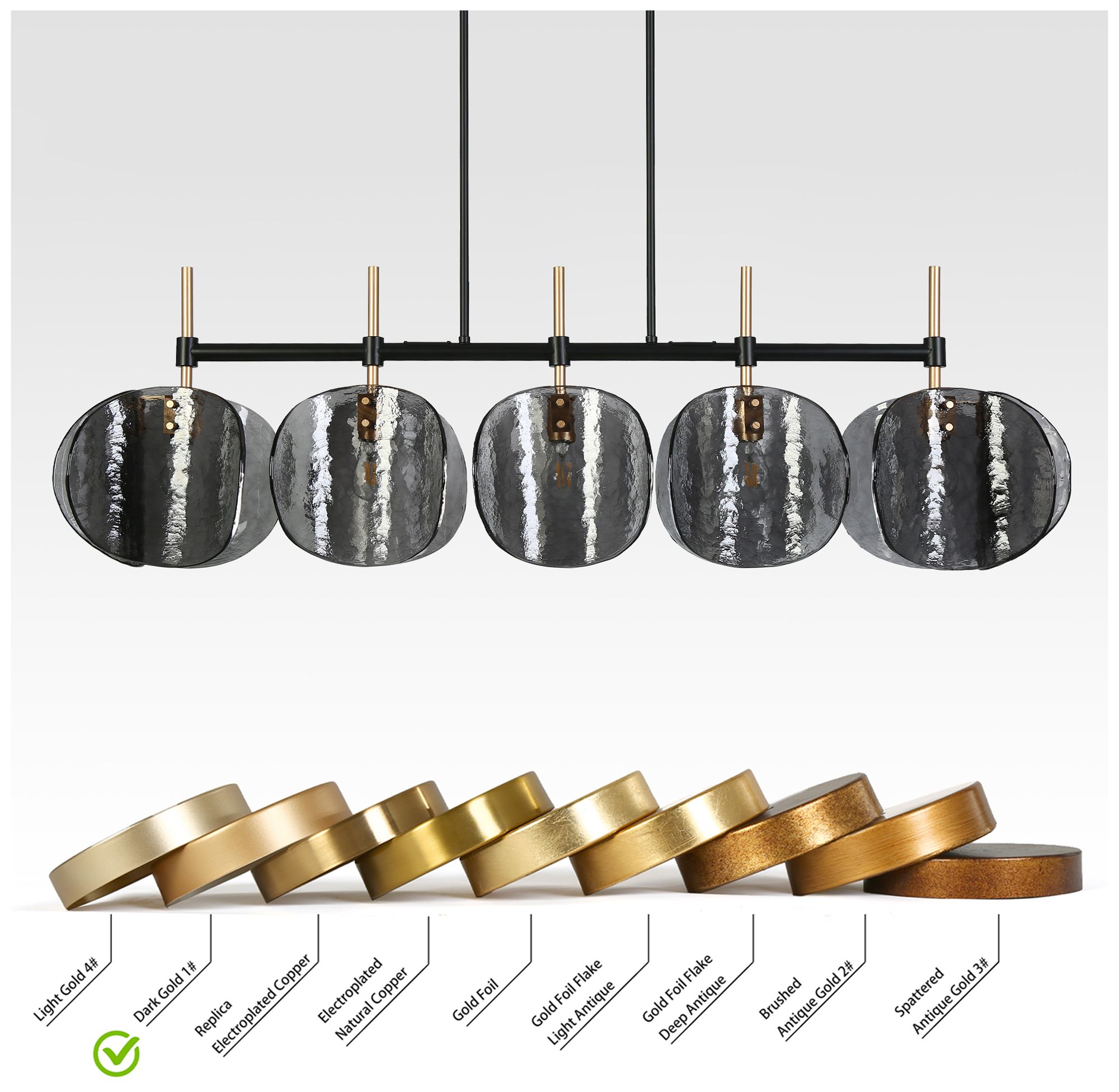 Image 2 Nalyri 52.1" Wide Gray 5-Light Linear Island Chandelier more views