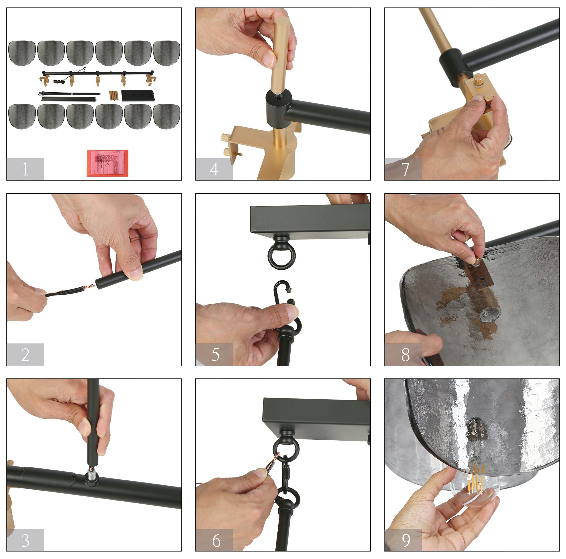 Image 7 Nalyri 52.1" Wide Gray 5-Light Linear Island Chandelier more views