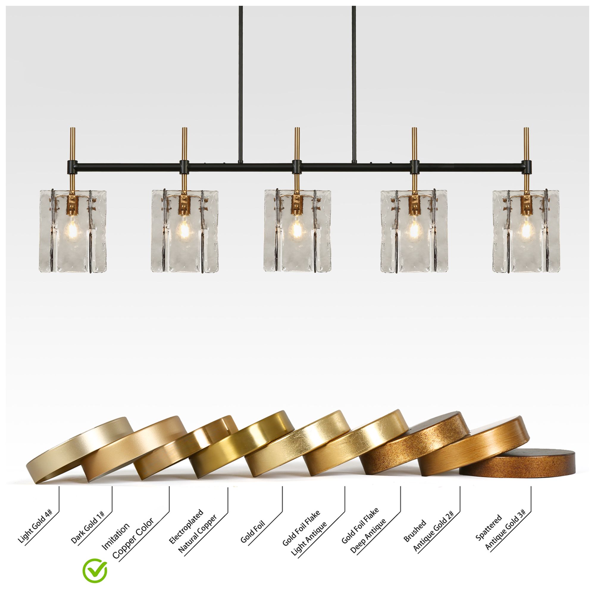 Image 6 Nalyri 63" Wide Gray 5-Light Linear Island Chandelier more views