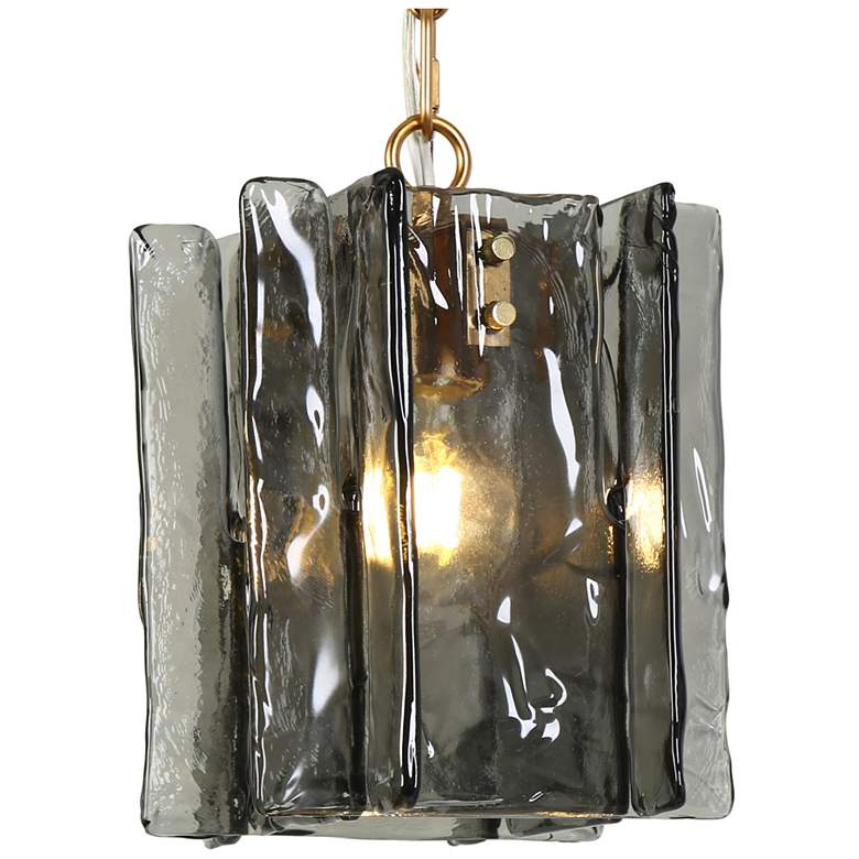 Image 1 Nalyri 7.9" Wide Smoky 1-Light Square Pendant Light