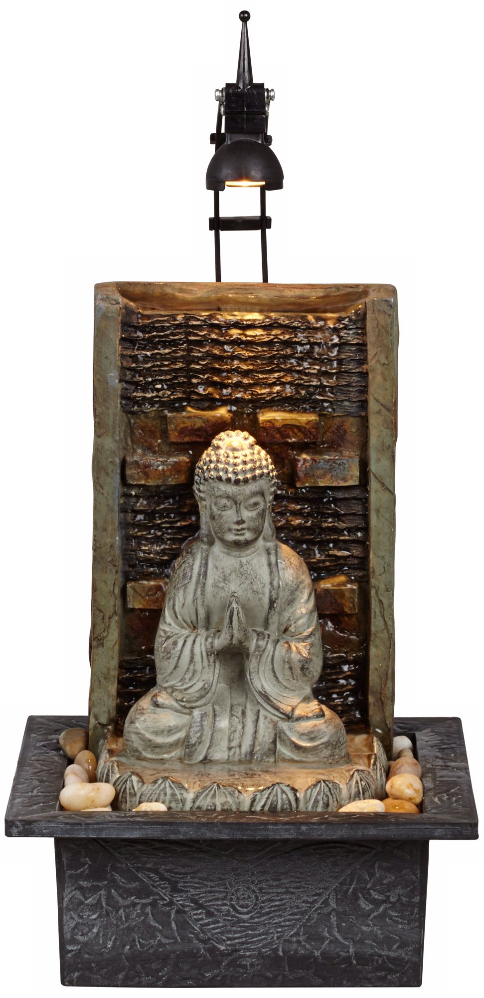Namaste Buddha 11 1/2" High Indoor Table Fountain