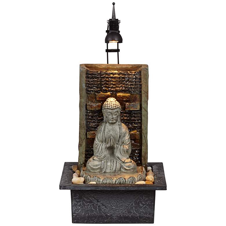Image 2 Namaste Buddha 11 1/2" High Indoor Table Fountain
