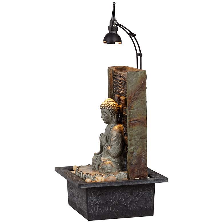 Namaste Buddha 11 1/2&quot; High Indoor Table Fountain more views