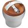 Nambe Bulbo Metal and Wood Coffee Canister with Scoop