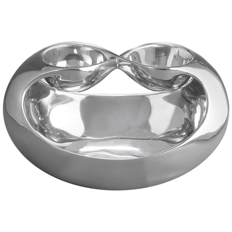 Image 1 Nambe Infinity Alloy Metal Double Dip Bowl