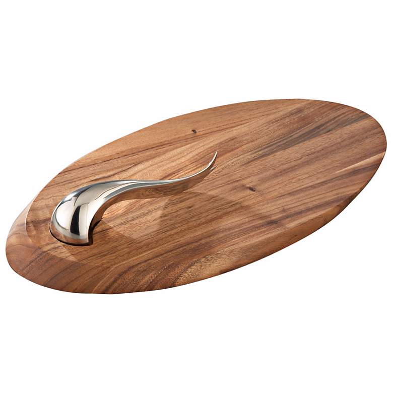 Image 1 Nambe Swoop Cheese Board with Knife
