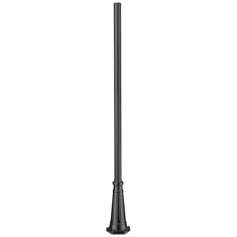 Image 1 NAME 96" High Black Metal Post Pole with Base