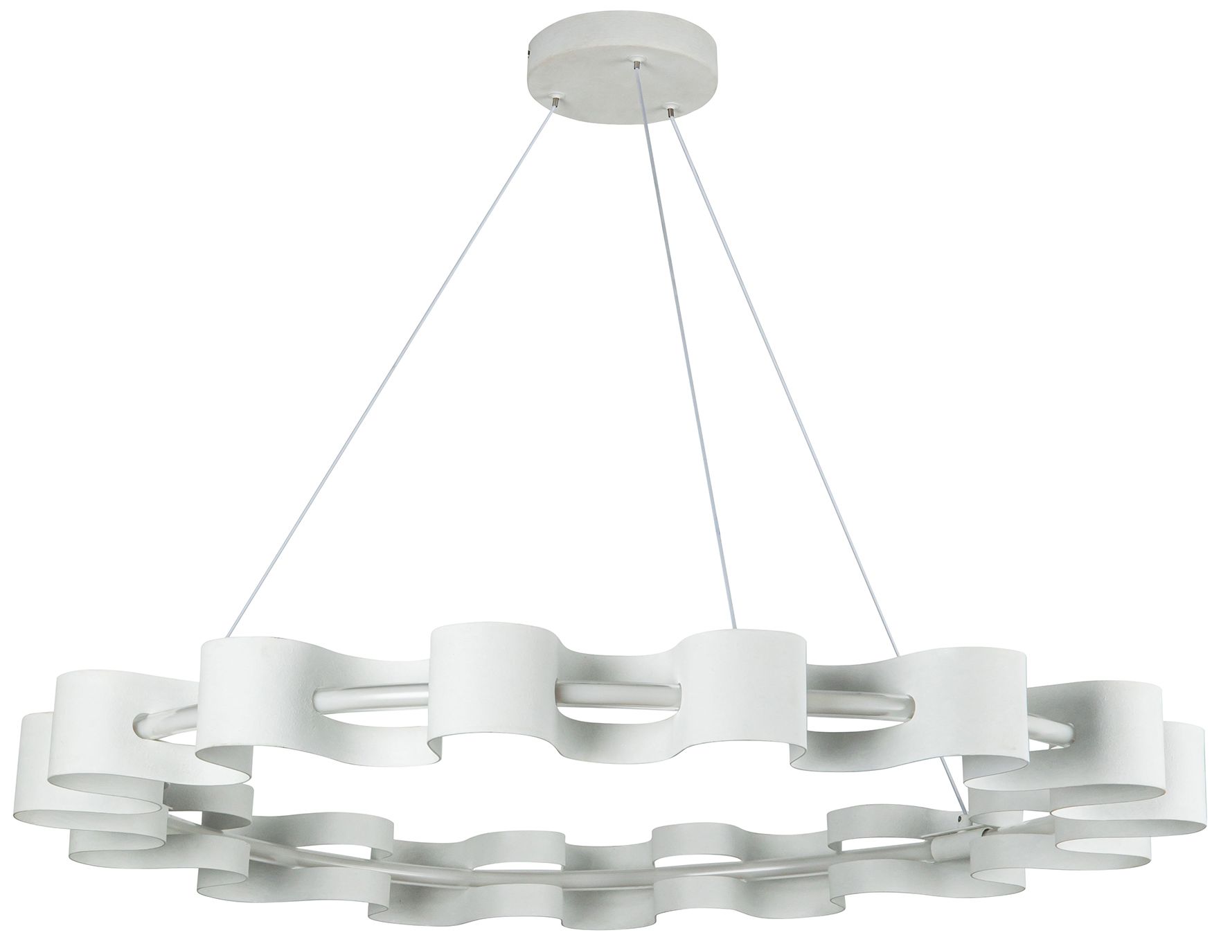 Image 2 Nami 32 3/4" Wide Antique White LED Ring Chandelier more views