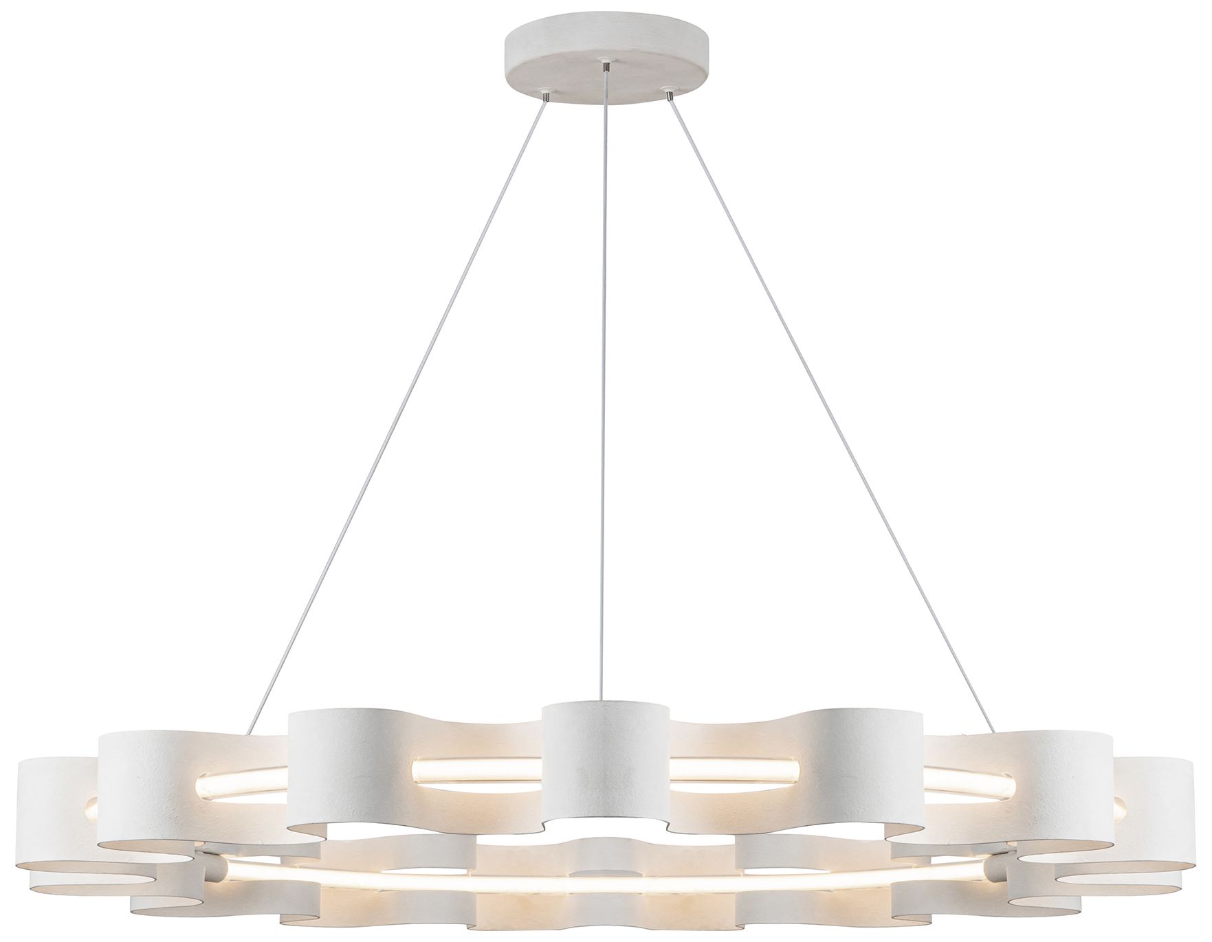 Image 3 Nami 32 3/4" Wide Antique White LED Ring Chandelier more views