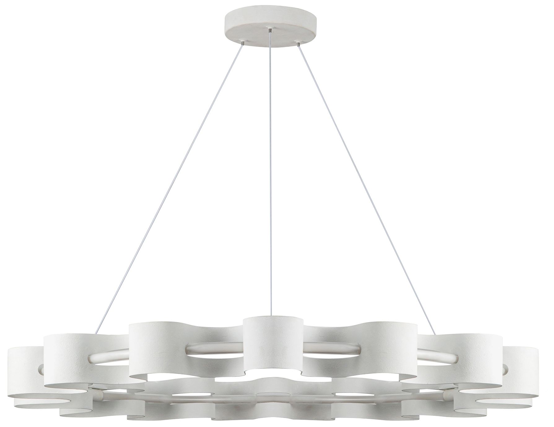 Image 4 Nami 32 3/4" Wide Antique White LED Ring Chandelier more views