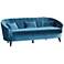 Namora Plush Layered Teal 83 3/4"W Modern Sofa with Pillows