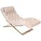 Nampa Champagne Tufted-Velvet Indoor Chaise Lounge