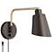 Nanaimo Bronze and Antique Brass Plug-In Swing Arm Wall Lamp