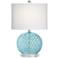 Nancy Wavy Blue Glass Table Lamp