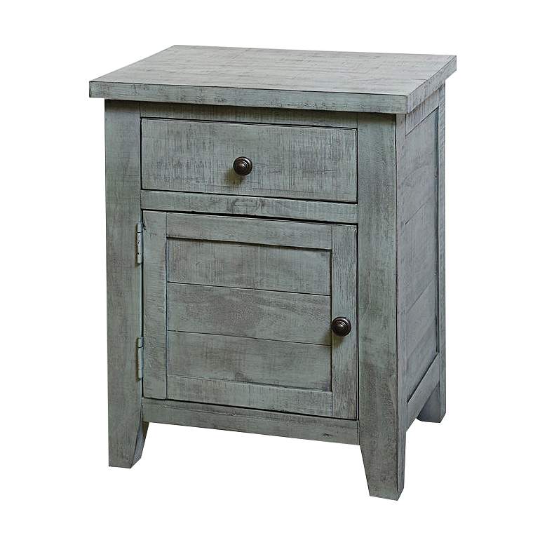 Image 1 Nanette 20 inch Wide Weathered Light Blue Acacia Square Side Table